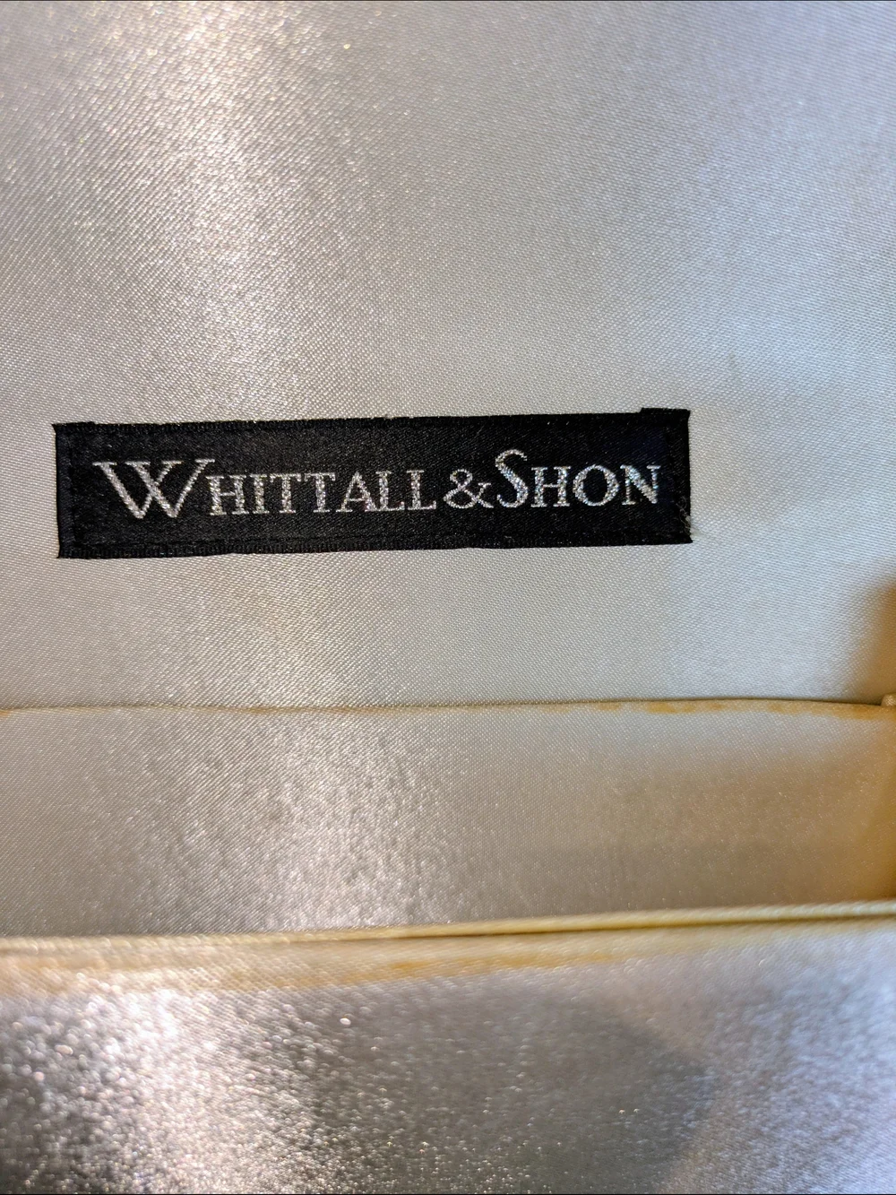 Whittall & Shon Silver Beaded Sequin Evening Clutch Crossbody Purse Vintage Glam